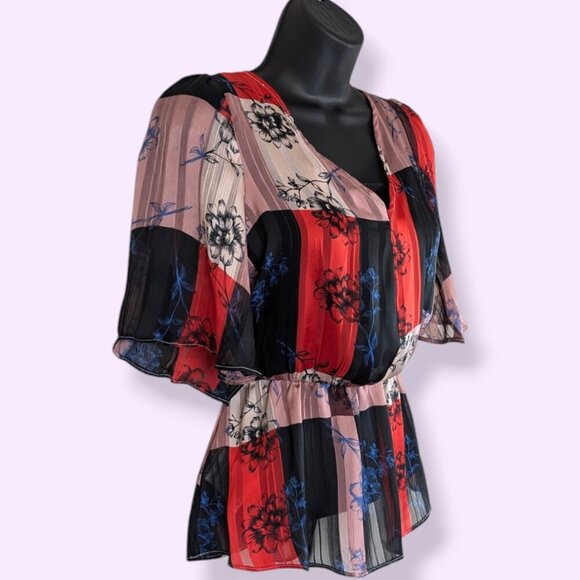 BCBGeneration Sheer Flowy Top - Picture 2 of 7